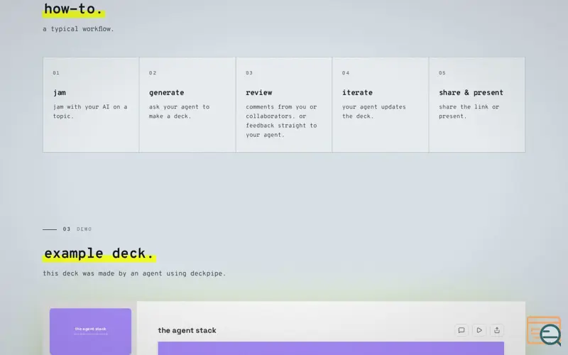 Screenshot of deckpipe.dev