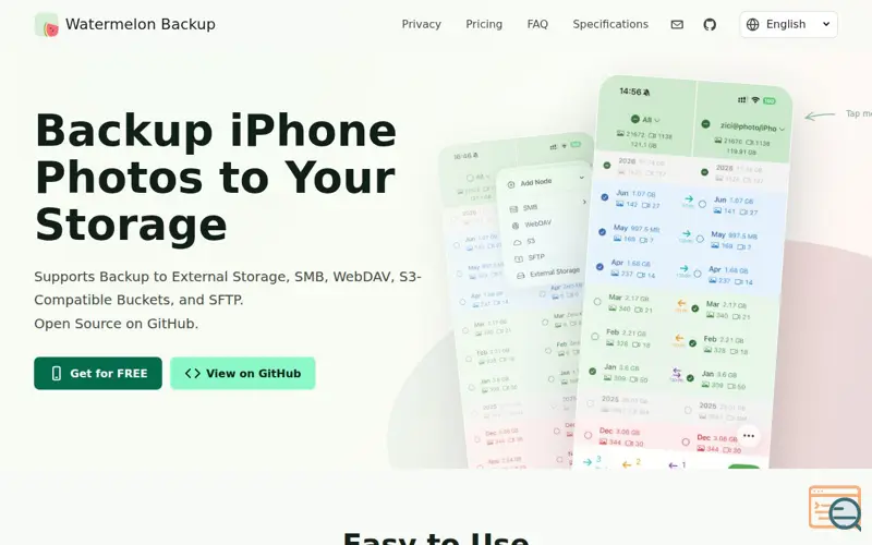 Screenshot of Watermelon Backup