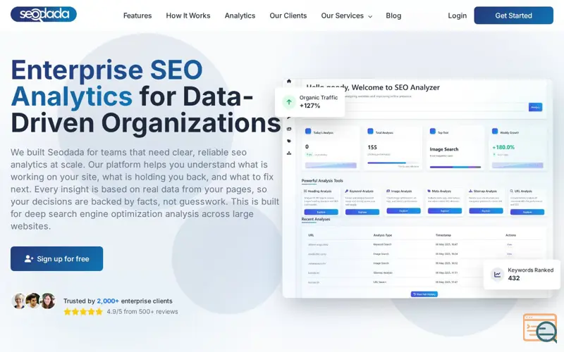 Screenshot of SEO Dada