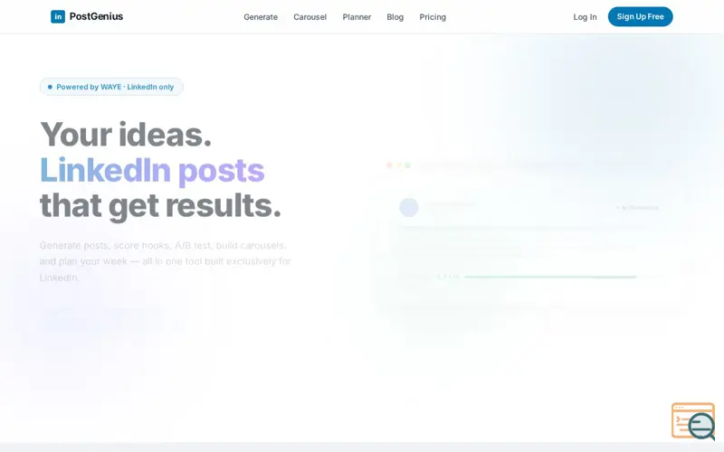 Screenshot of PostGenius