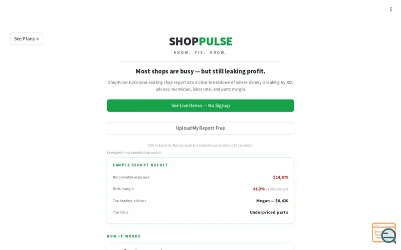 Screenshot of ShopPulse 