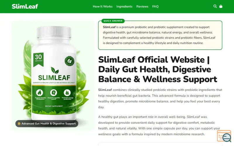 Screenshot of SlimLeaf Official