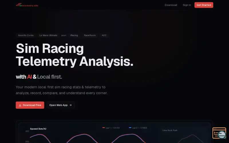 Screenshot of SimTelemetry