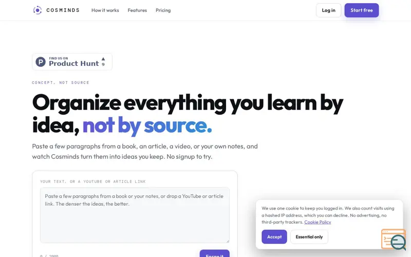 Screenshot of Cosminds