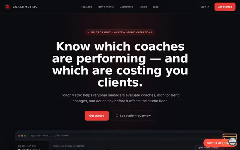 Screenshot of Coach Metric