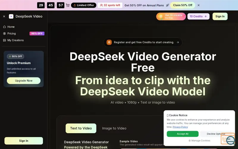 Screenshot of deepseek video