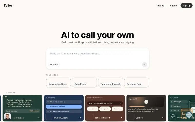 Screenshot of Tailor