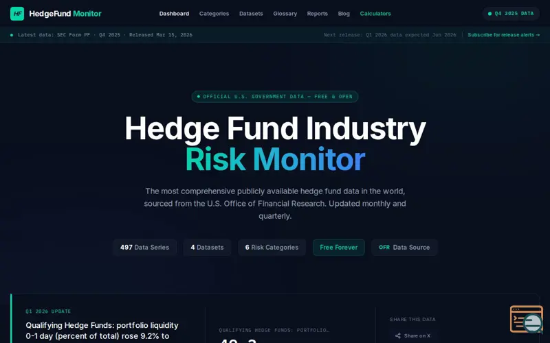 Screenshot of HedgeFund Monitor