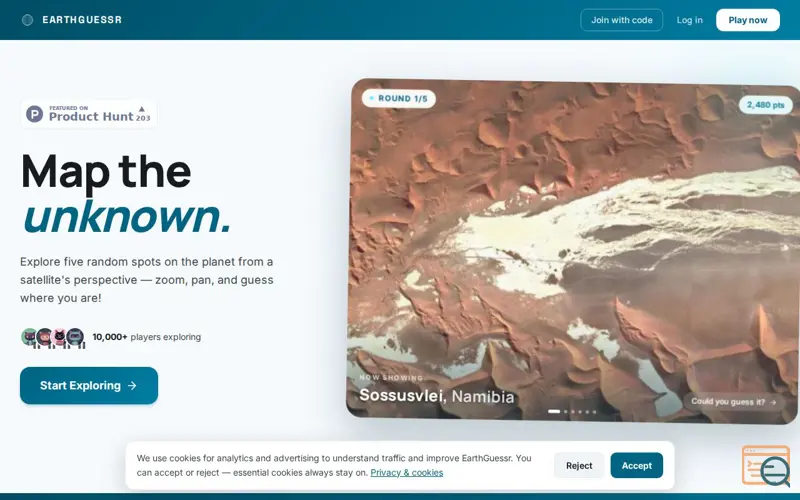 Screenshot of Earthguessr 2.0
