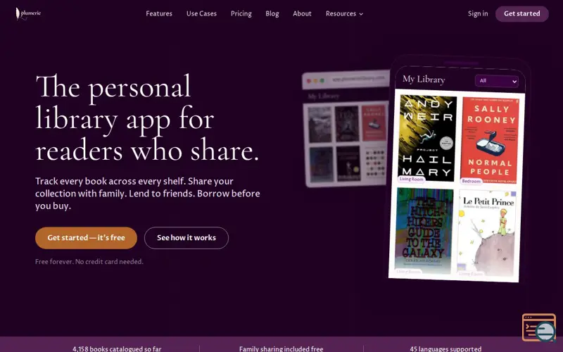Screenshot of Plumerie: Home Library App