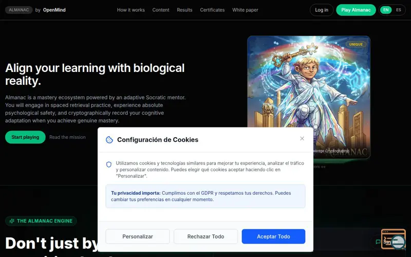 Screenshot of Almanac Academy