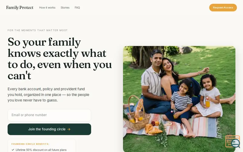 Screenshot of FamilyProtect — So your family knows exactly what to do