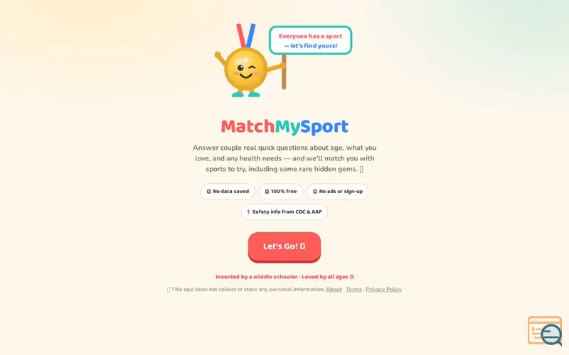 Screenshot of MatchMySport