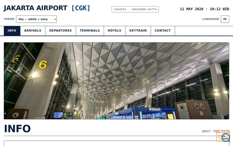 Screenshot of Jakarta Airport CGK International Site