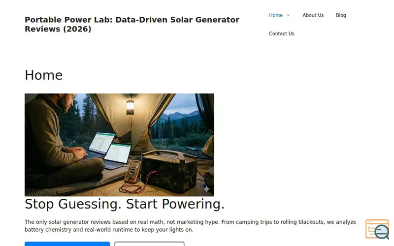 Screenshot of Portable Power & Solar Generator Reviews