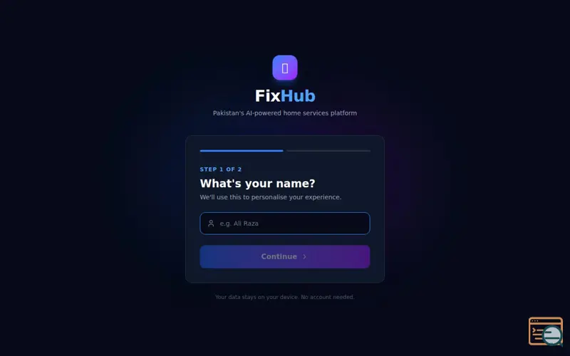 Screenshot of FixHub