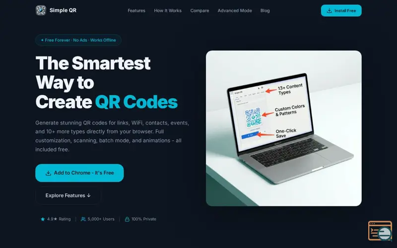 Screenshot of Simple QR Code Generator