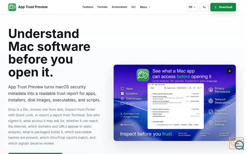 Screenshot of App Trust Preview
