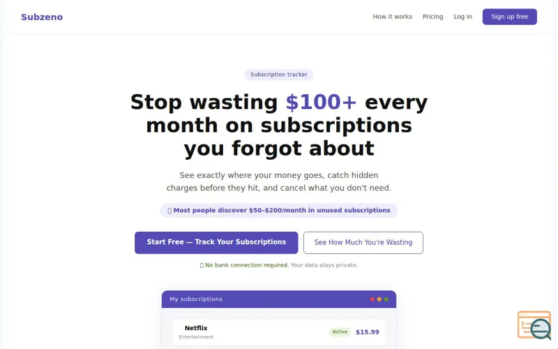 Screenshot of Subzeno