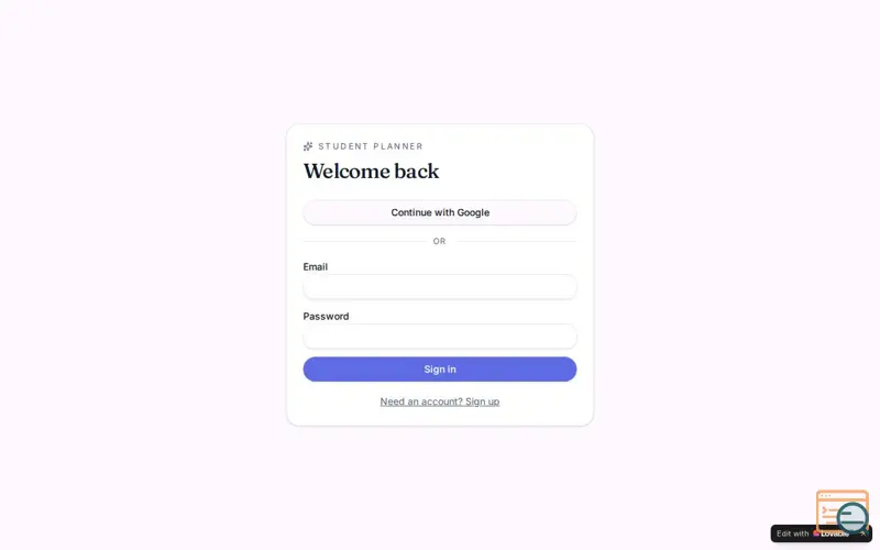 Screenshot of Live Student Dashboard