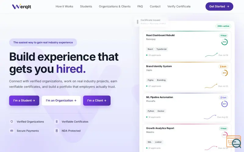 Screenshot of Werqit