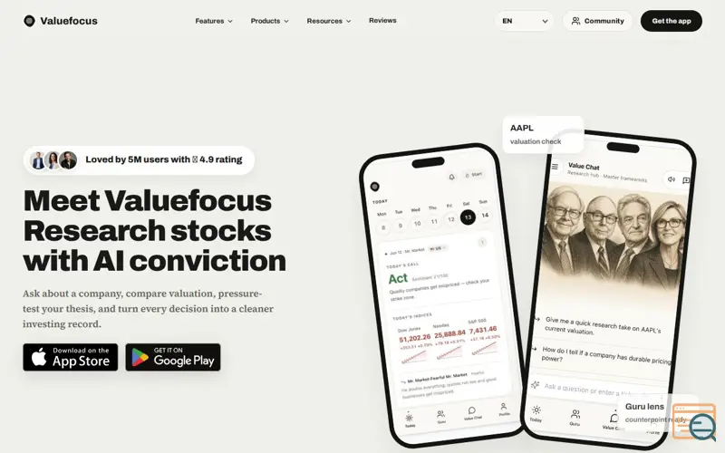 Screenshot of Valuefocus