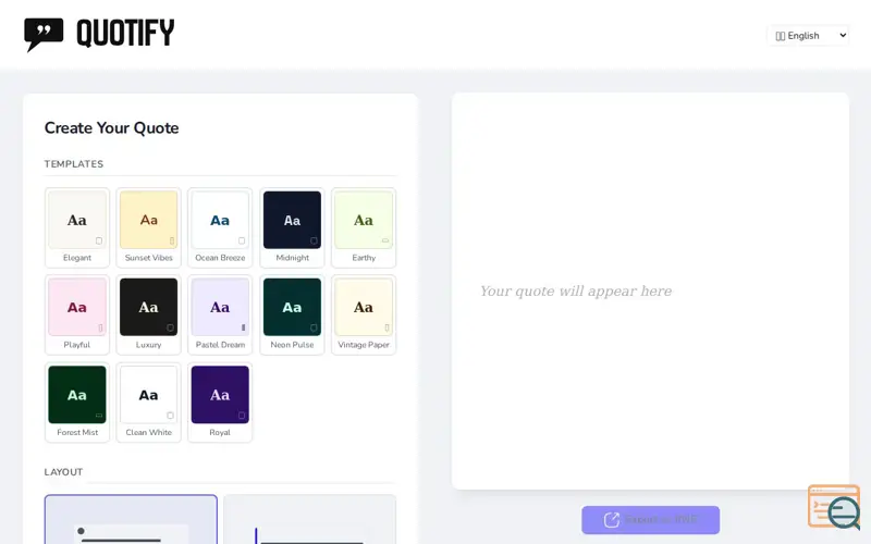 Screenshot of Quotify