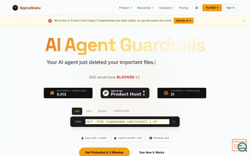 Screenshot of ssg - AI Agent Guardrails