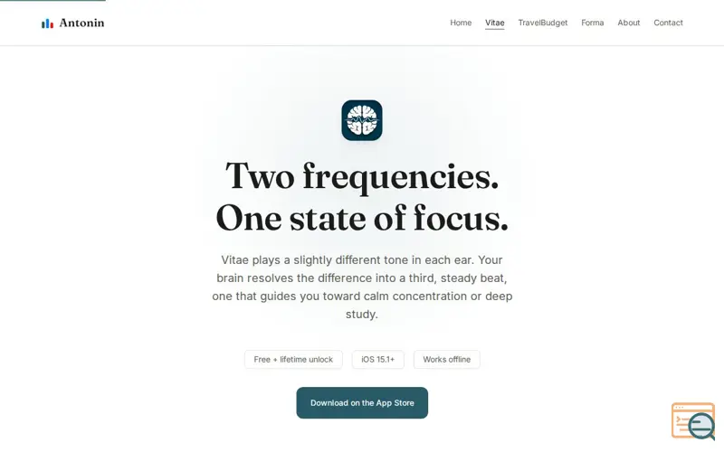 Screenshot of Vitae