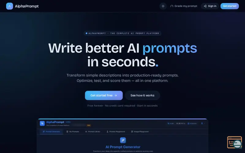 Screenshot of AlphaPrompt