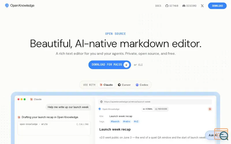 Screenshot of OpenKnowledge