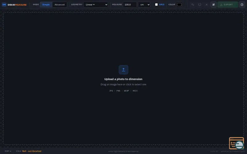 Screenshot of DrawMeasure, a launch using JSZip