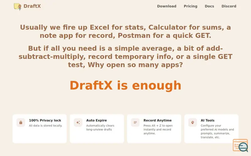 Screenshot of DraftX