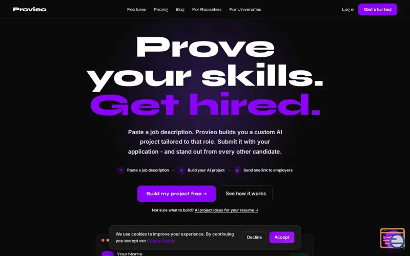 Screenshot of Provieo