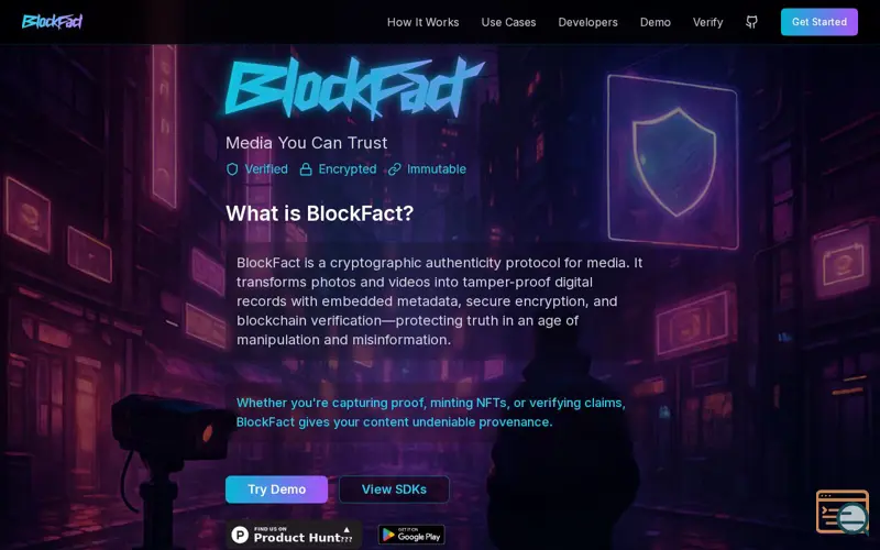 Screenshot of BlockFact