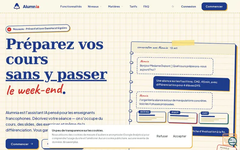 Screenshot of Alumnia