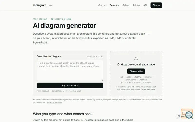 Screenshot of Rediagram, a launch using Noqta Studio