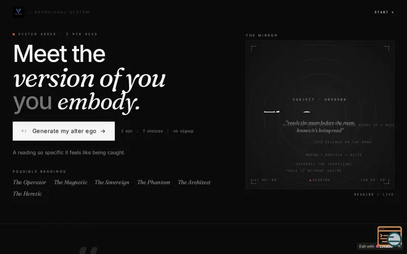 Screenshot of VERO