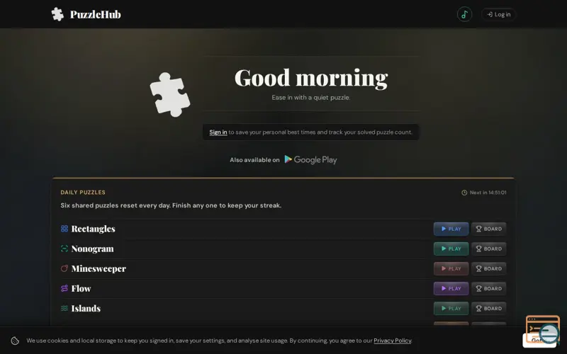 Screenshot of PuzzleHub