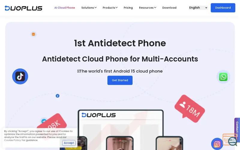 Screenshot of DuoPlus Cloud Phone