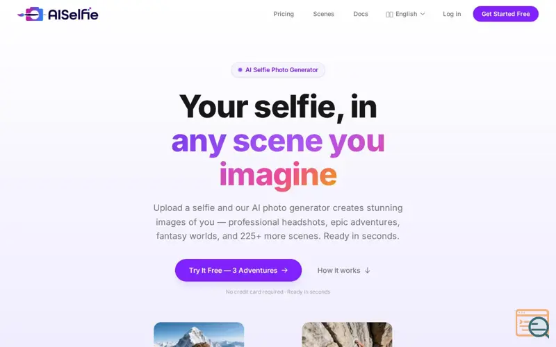 Screenshot of AISelfie