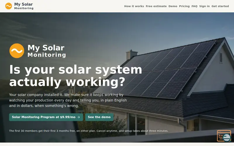 Screenshot of My Solar Monitoring