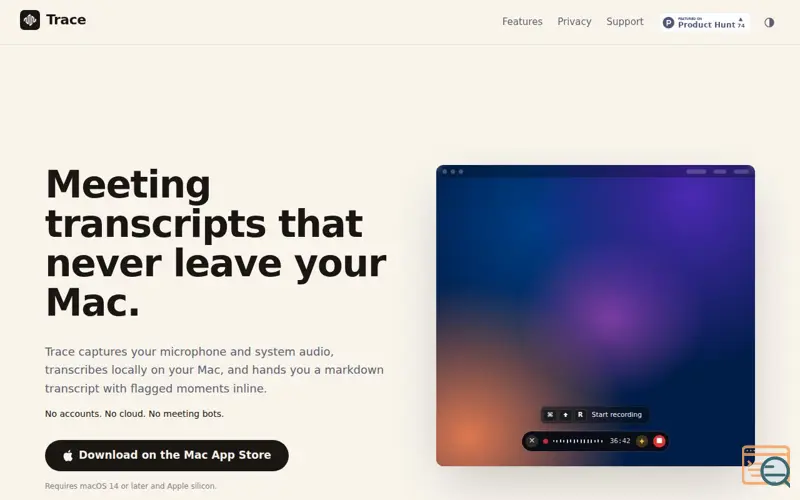 Screenshot of Trace