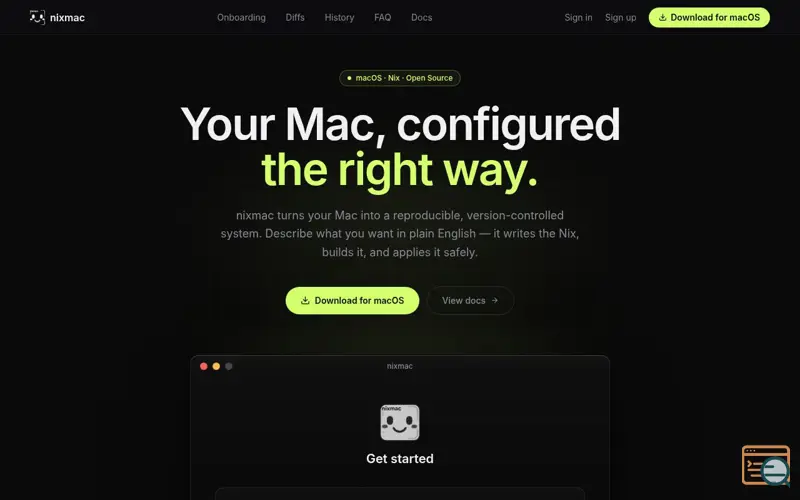 Screenshot of Nixmac