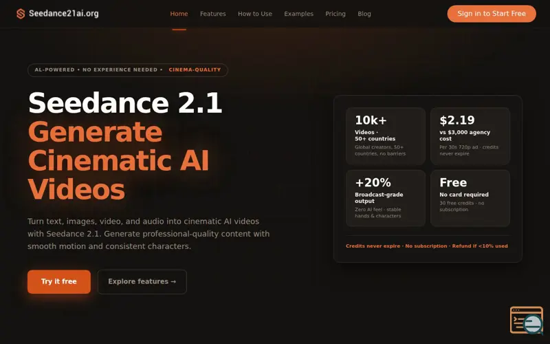 Screenshot of Seedance 2.1