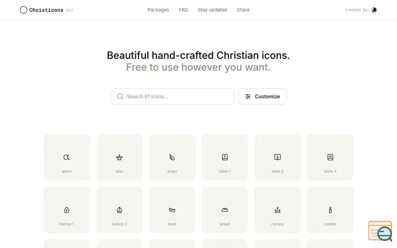 Screenshot of Christicons