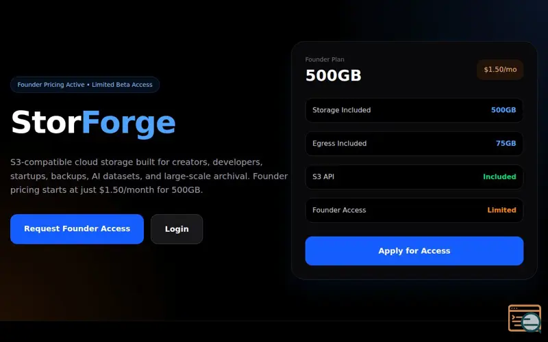 Screenshot of StorForge