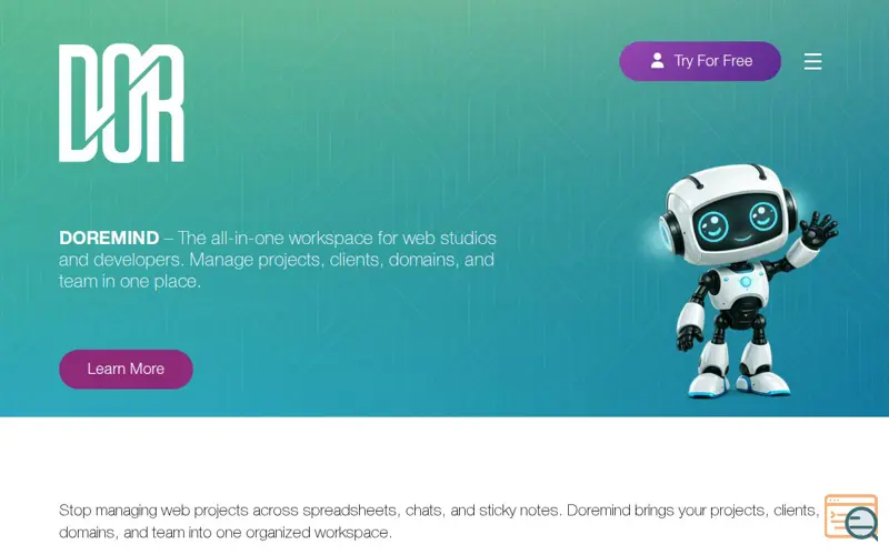 Screenshot of Workspace for web studios and developers, a launch using Fornex