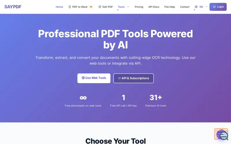Screenshot of SayPDF