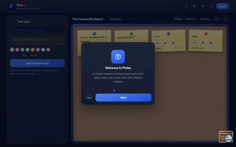 Screenshot of Pinley — community Chat